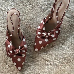 Sling back Polka Dot Heel, 8.5